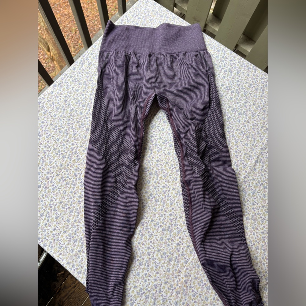 Gymshark Purple Striped Leggings